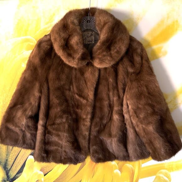 Genuine MINK Cropped Jacket (Sz L) - Picture 1 of 10